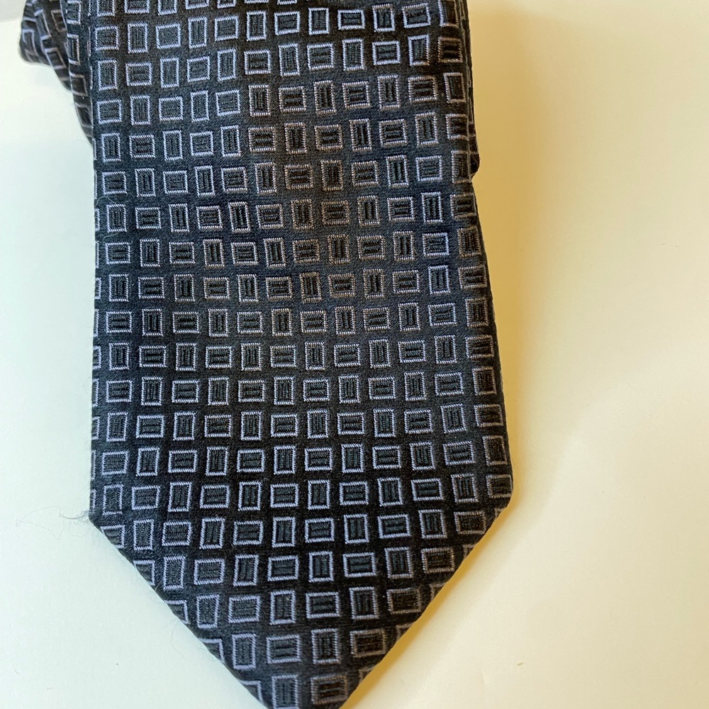 Michael Kors Charcoal Geometric Silk Tie